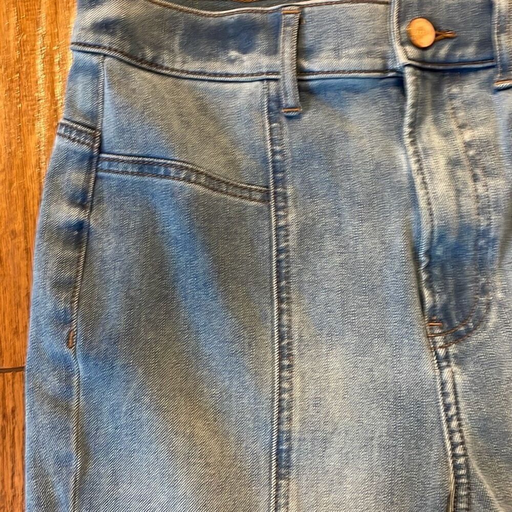 Express super high rise skinny seam front raw hem jeans 4 - Picture 8 of 12